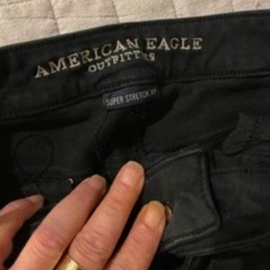 American Eagle Black Jeans (no holes)  Size 2 - Super Stretch x 4